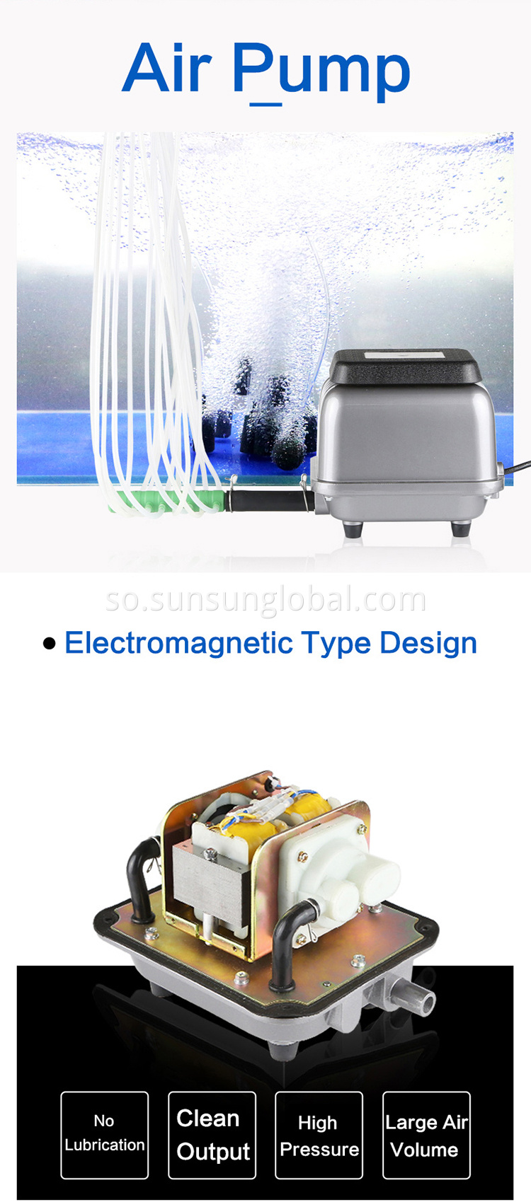 Sunsun koronto koronto-magnet kalluunka beeraleyda matoorka hawada ee aquarium